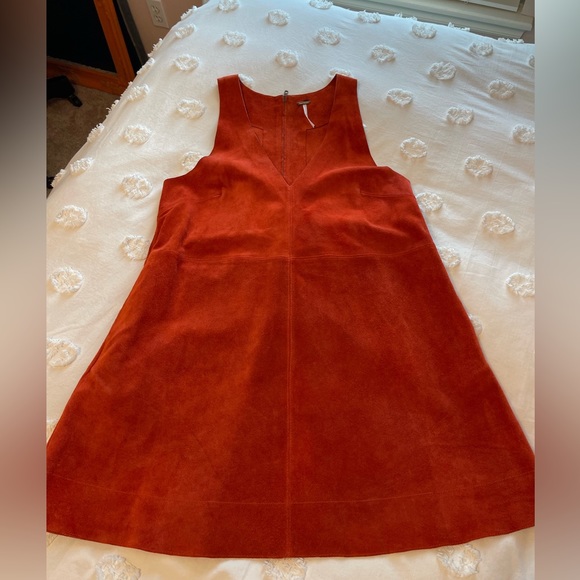 Free people suede orange dress size small - Picture 2 of 2